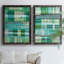 Motif bleu sarcelle I - impression sur toile encadrée 2 pièces-592636212-592636209