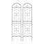 Ensemble de 2 treillis de jardin en métal 86,7 "x 19,7" antirouille pour plantes grimpantes-1571660230