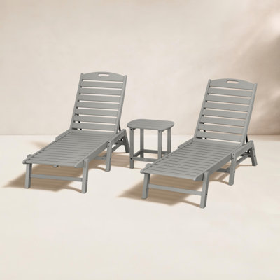 POLYWOOD® Nautical 24" Patio Chaise Lounge Set