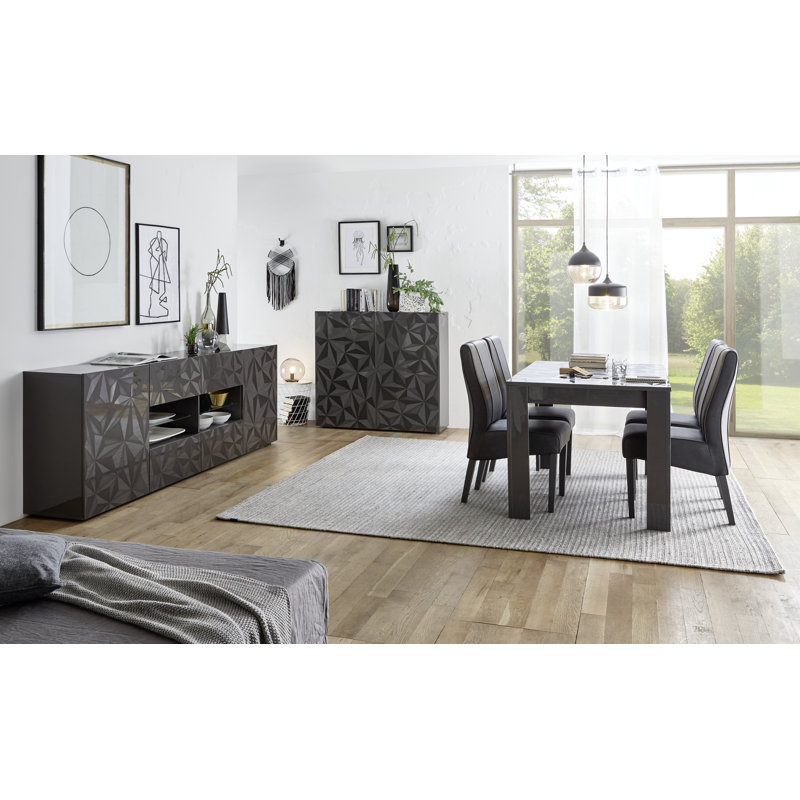 Display Cabinet, Grey Gloss