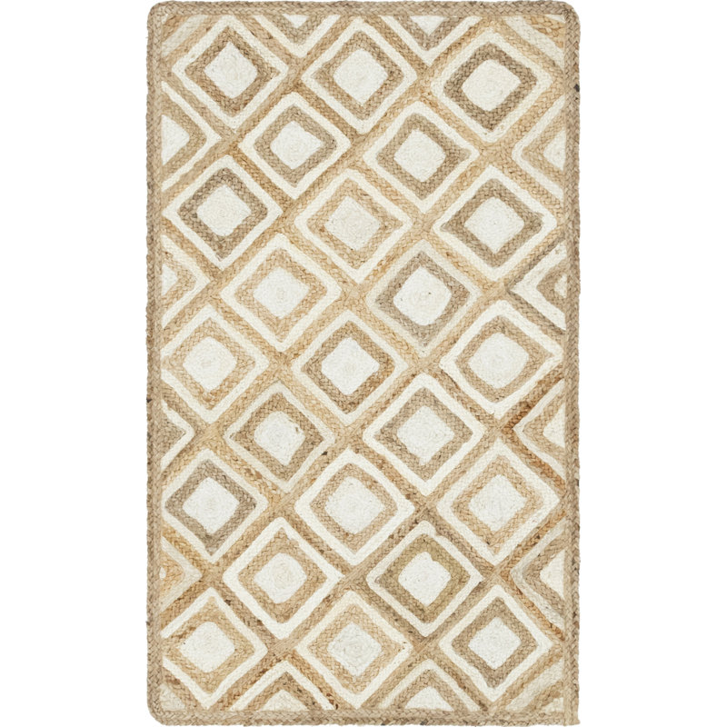 Jereck Cotton Geometric Indoor Rug, Rectangle 3'3" x 5'1"