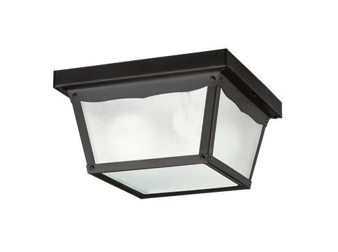 Glass Flush Mount, Painted Black