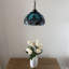 Luminaire suspendu Kleist Tiffany avec ampoule DEL en vitrail brun et l 12 po x P 12 po x H 60 po