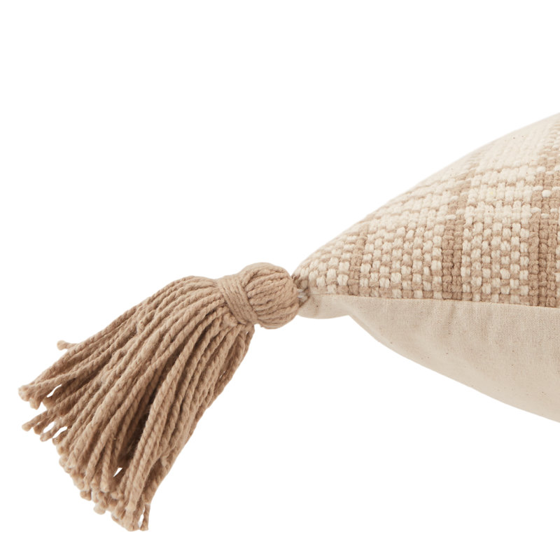 Parable Geometric Cotton Pillow Cover, Taupe
