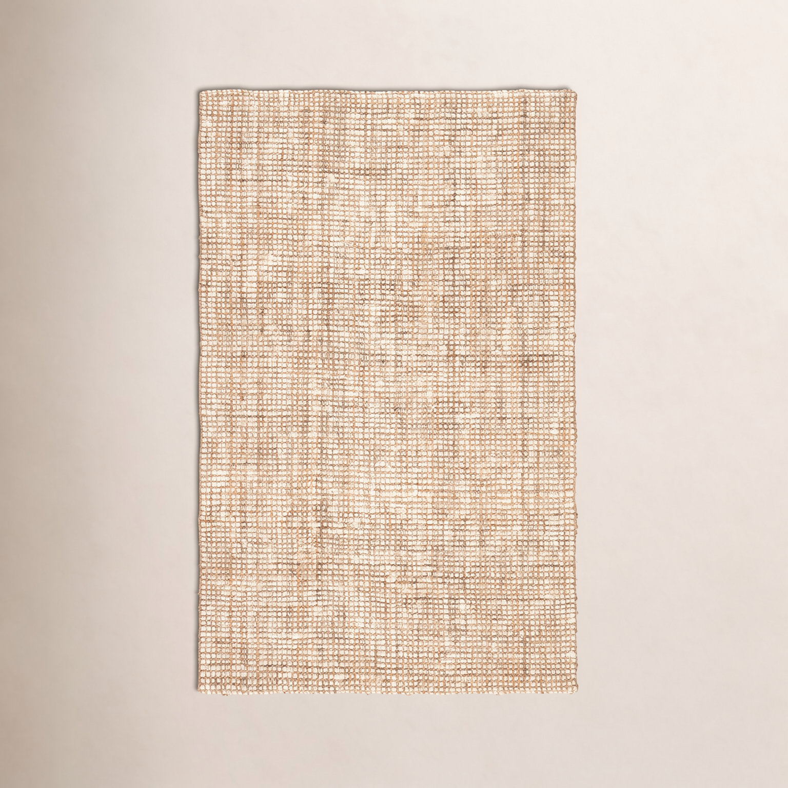 Vesper White Tan Hand-Knotted Jute Rug, Rectangle 8' x 10'