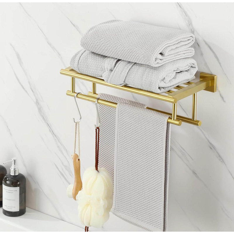 Wall Mounted Required Towel Rack, Gold