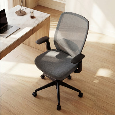 Fauteuil de bureau ergonomique COLAMY, siège de bureau à réglage instantané avec siège en lévitation, accoudoirs synchronisés 4D, soutien lombaire et dossier en filet respirant, gris