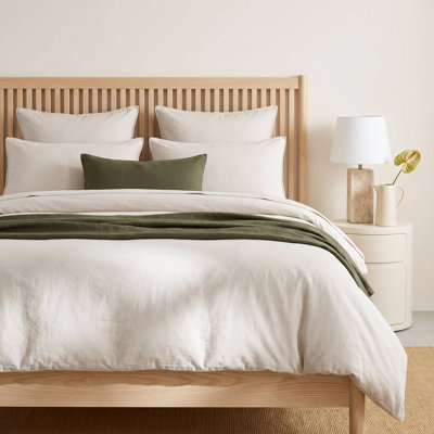 Calvin Klein Washed Percale Cotton Solid Comforter Set