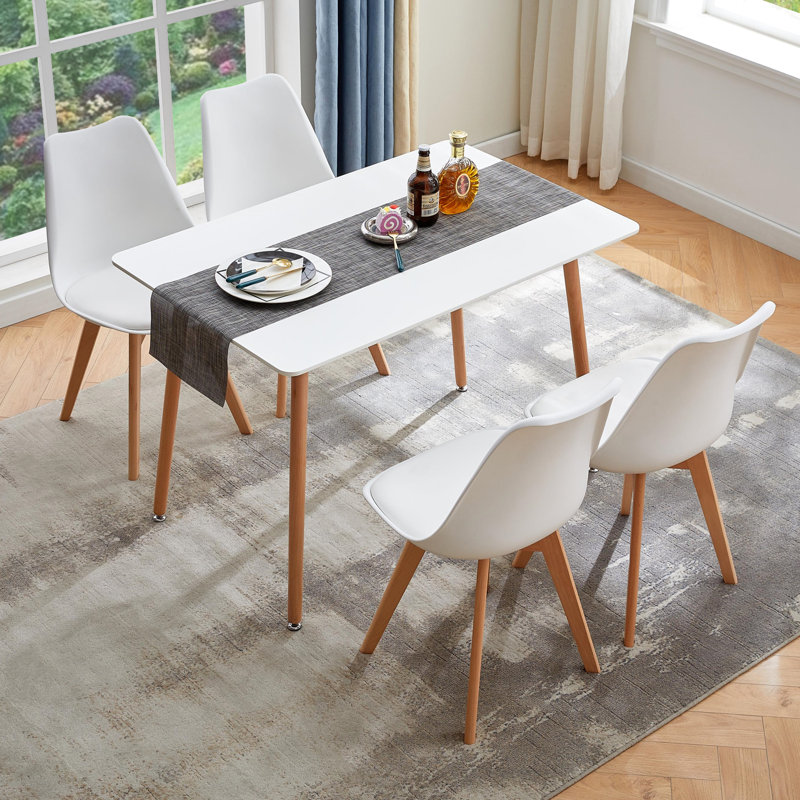 Nero 2 - Person Dining Set, White, White, Beech