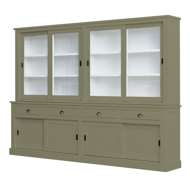 Butler 300 cm W Display Cabinet, Olive Grey