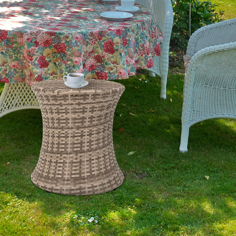 Table d'appoint en osier Aghilas, gris