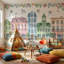 Papier peint pastel décoratif mural rétro amovible-42384231-42384229