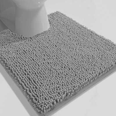 Tapis de salle de bain gris clair