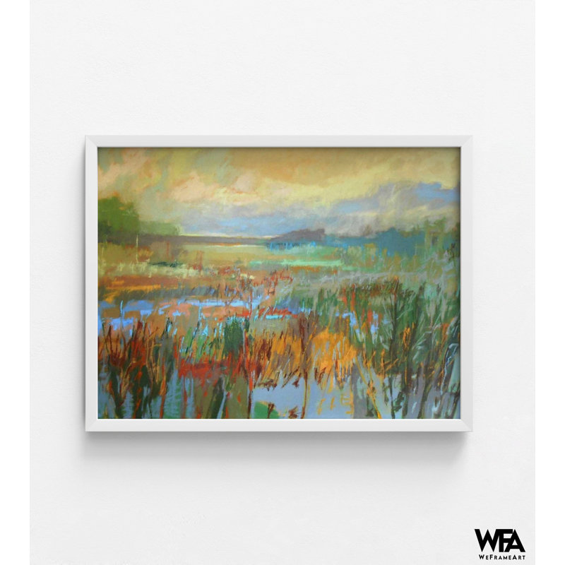 «Marsh In May» par Jane Schmidt, idée de décor de paysage abstrait inspiré du printemps, affiche de style rustique campagnard