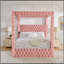 Structure de lit à baldaquin grand lit, lit plateforme tapissier en velours avec tête de lit capitonnée, haut-parleur Bluetooth intégré, ports de charge USB-A et USB-C, sommier robuste, rose-1421442791