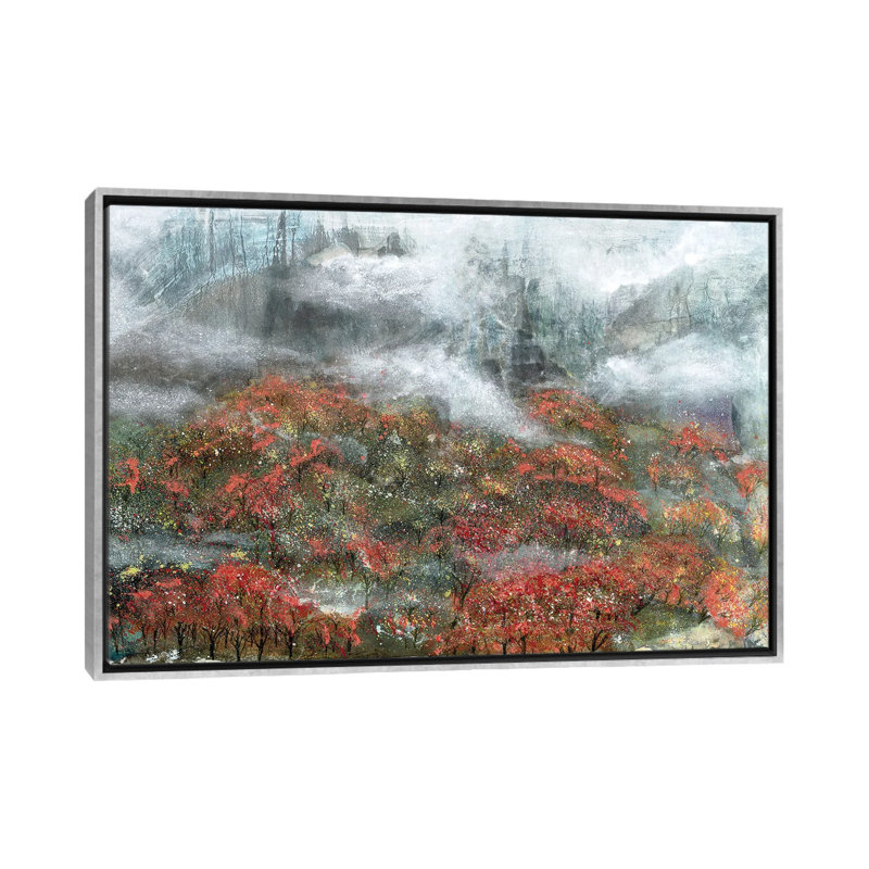 «Misty Ridge», reproduction d'art sur toile encadrée, H 40 po x l 60 po, Argent argent