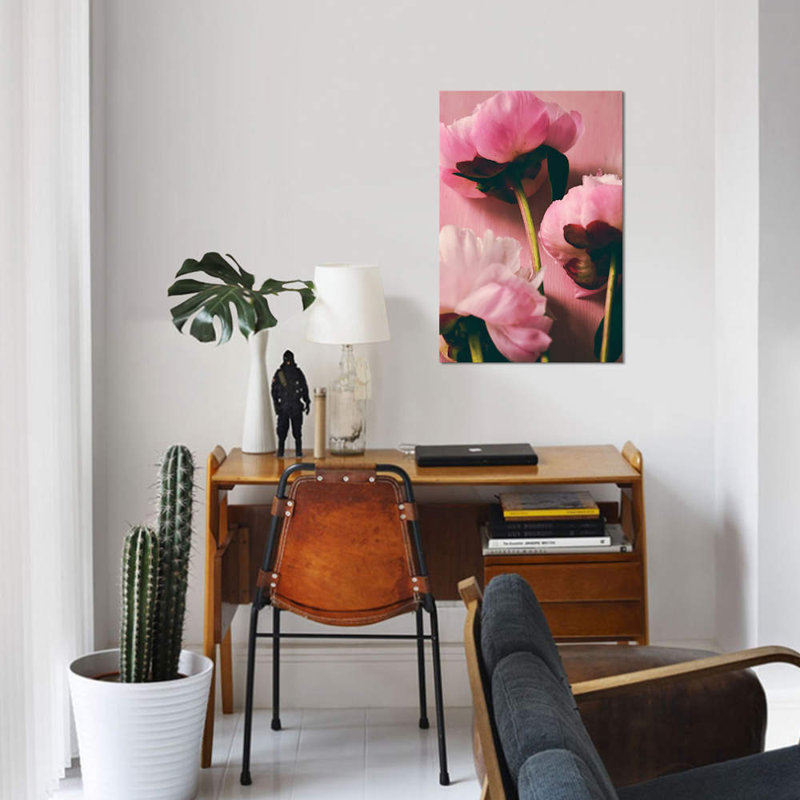 «Pink Peony II», impression sur toile, H 40 po x l 26 po x P 1,5 po, Toile tendue, Pas de tapis