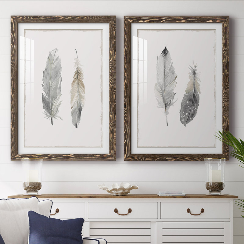 «Flight Of Fancy I», reproduction encadrée de qualité supérieure - prête à être accrochée, Noyer