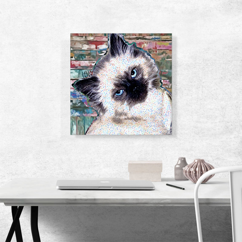 Himalayan Cat Breed Kitten - Reproduction d'art sur toile tendue, H 18 po x l 18 po x P 0,75 po