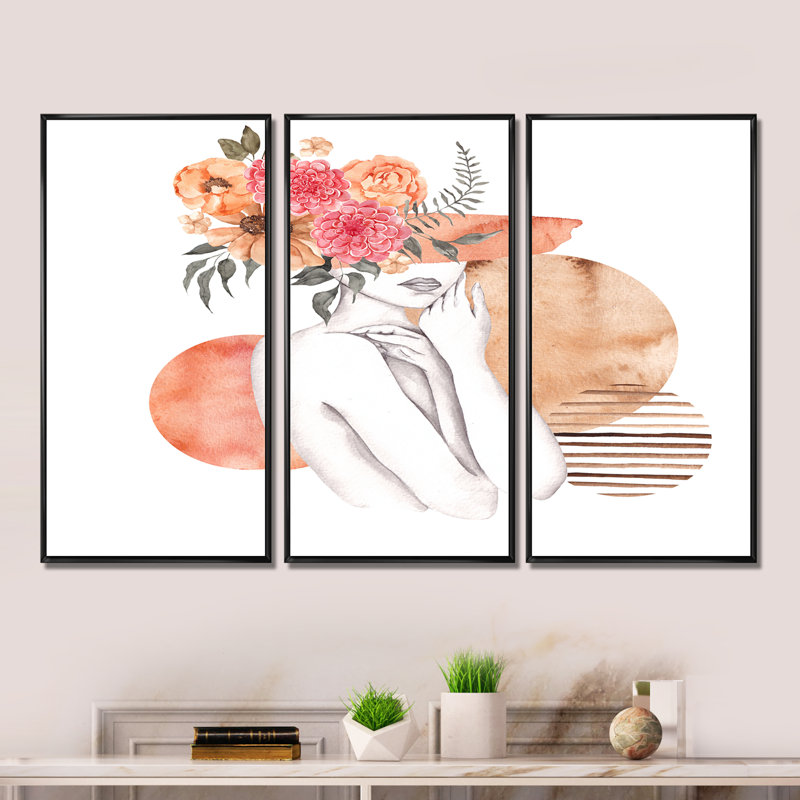 3 pièces, cadre flottant, impression sur toile, Cadre noir, L 36 po x H 28 po