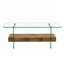 Table basse Kaiser avec plateau en verre et rangement double couche-630972874