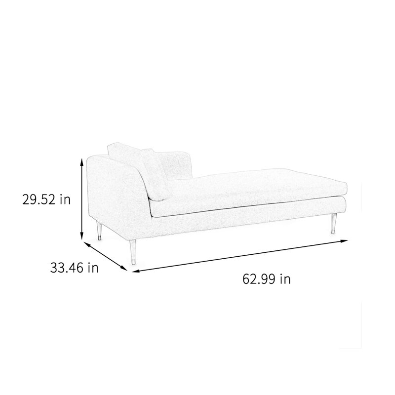 Méridienne simple et confortable, Orienté à gauche (vu de face)