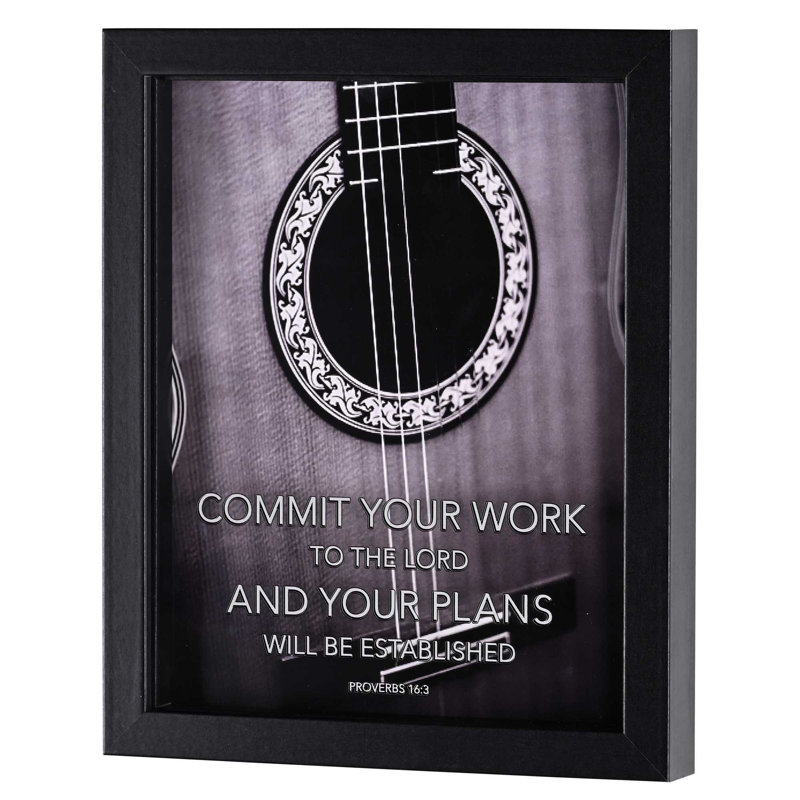 Framed Art Guitar Commit Your Work 8x10