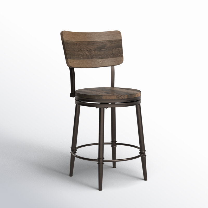Tabouret de comptoir et de bar Birdsall, Tabouret de comptoir (siège d'une hauteur de 26 p, Brun
