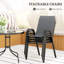 Five-Piece Steel Patio Set, with Glass-Top Table-1349234121