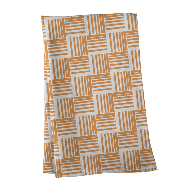 Jaya Tea Towel Kitchen Towel, Gold/White, Cotton Twill