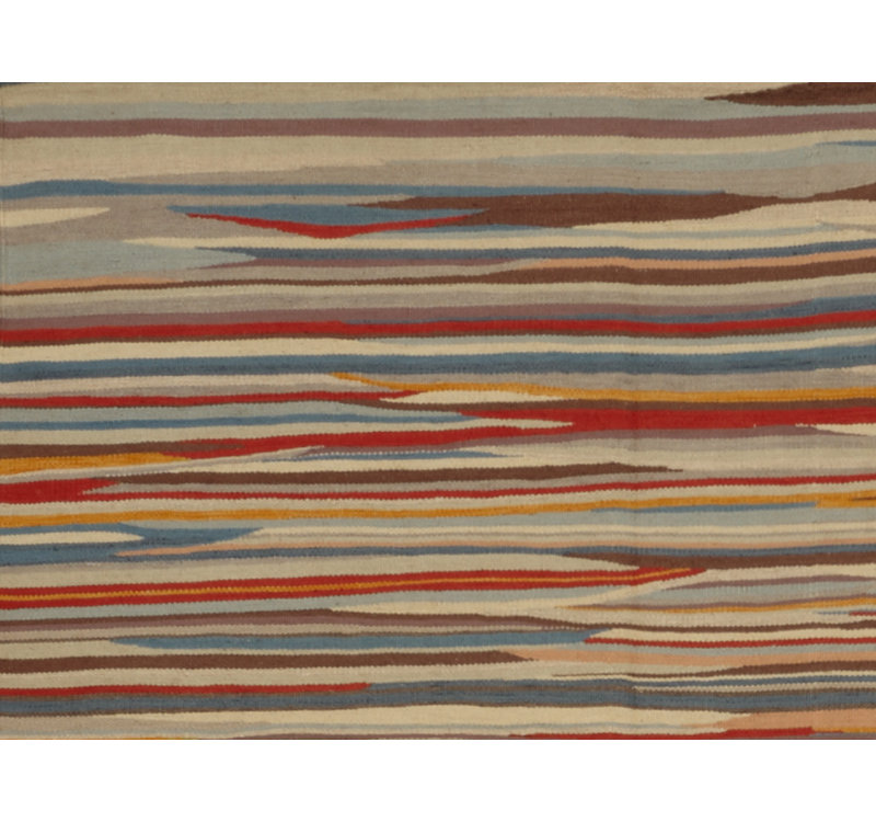 Abstract Area Rug in Orange/Beige