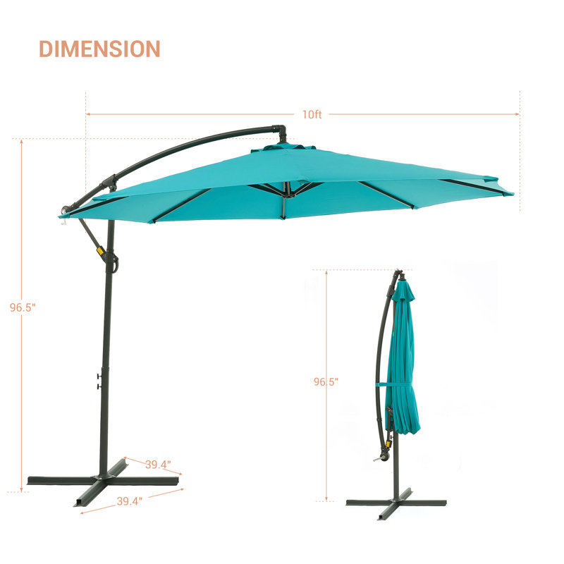 120'' Cantilever Umbrella, Lake Blue