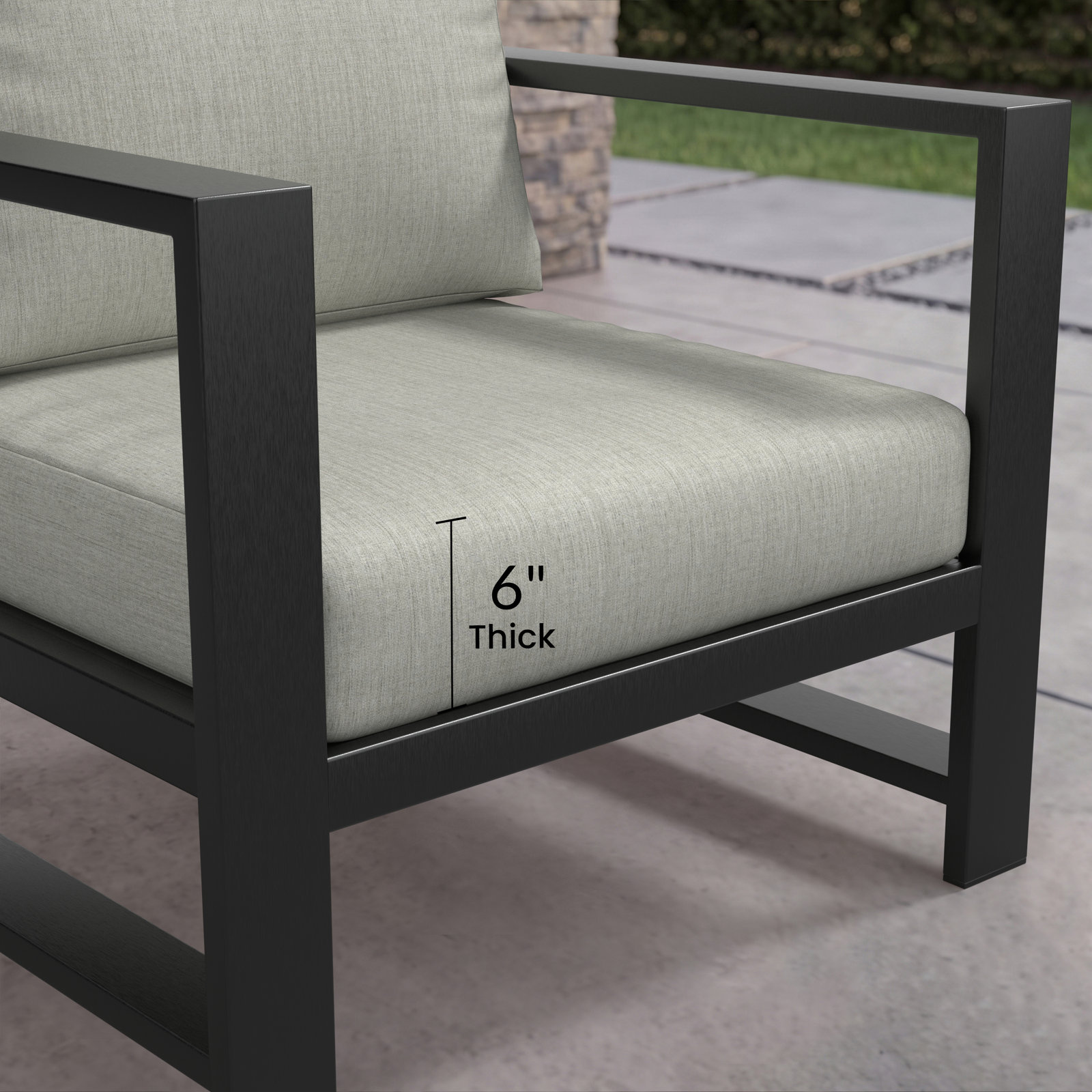 Dulcie Sunbrella® Patio Lounge Chair, Sunbrella® Canvas Granite