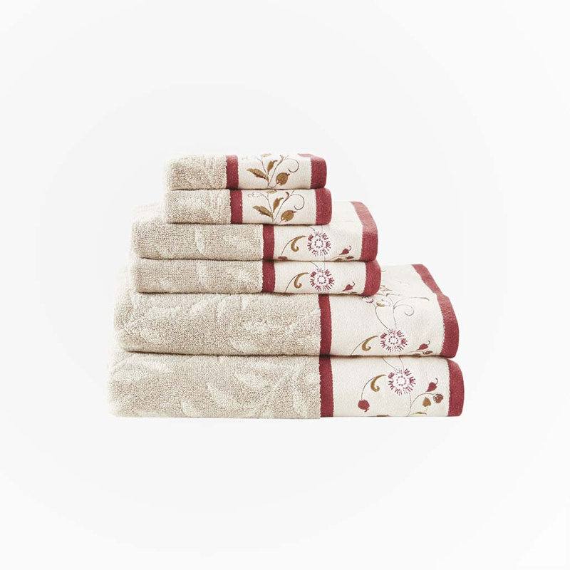 100% Cotton Midweight Jacquard Mulit-Size Set, Red