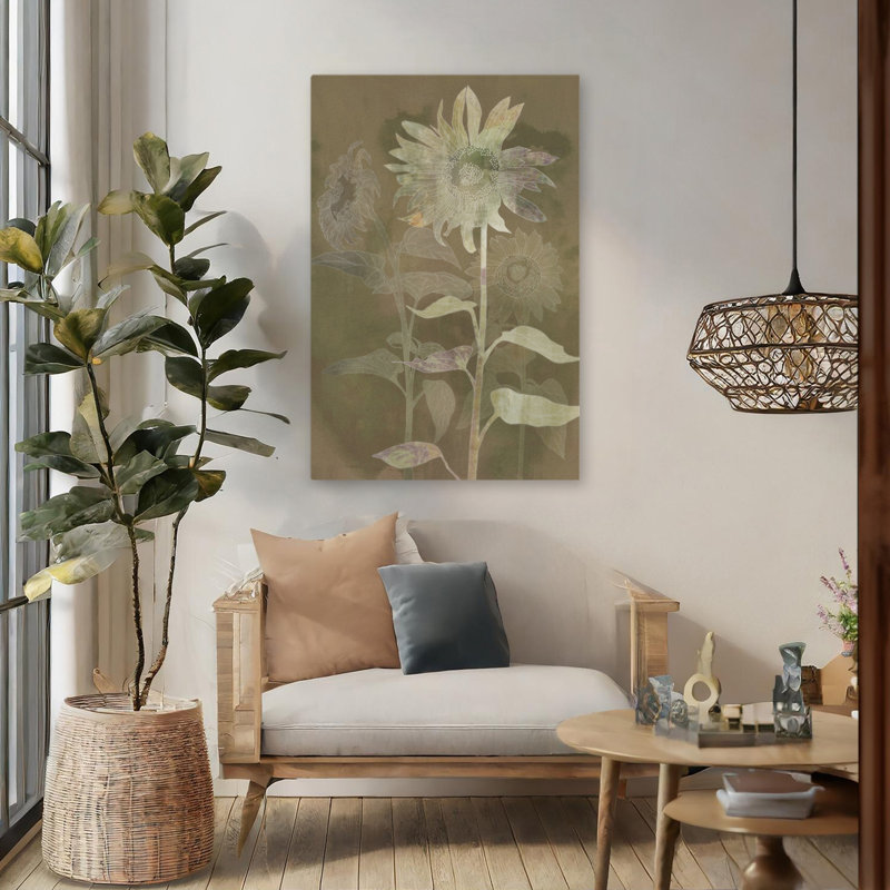 Paysage, nature, plantes, fleurs, Sunflower Shine II, art mural, H 32 po x l 48 po