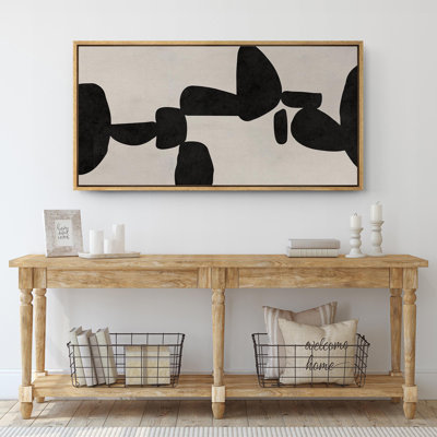 Abstrait abstrait géométrique noir Mid-Century