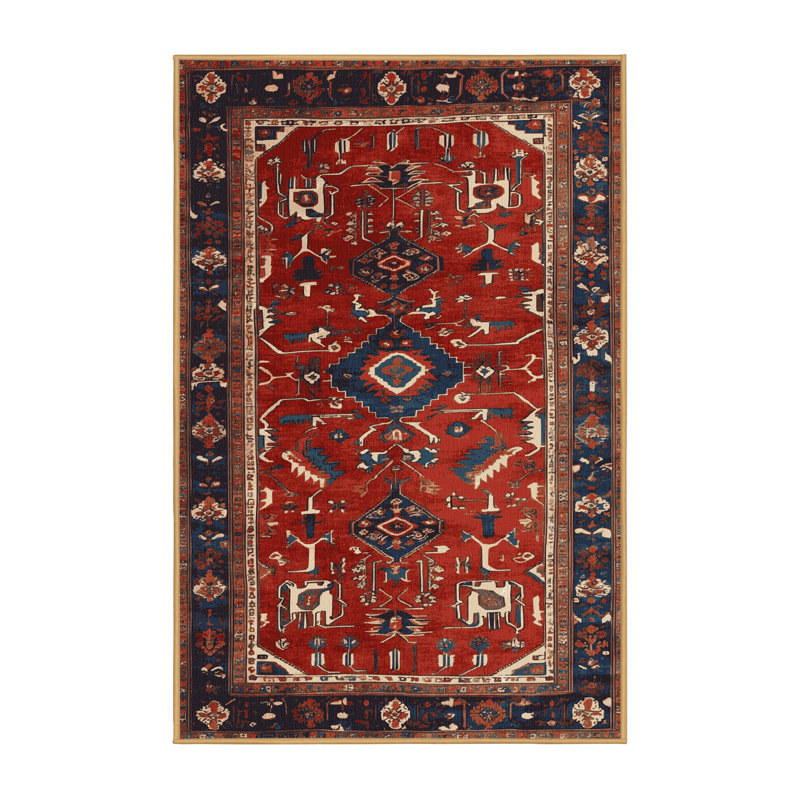 Tapis brun turc lavable à la machine, Rectangle 4pi x 6 pi