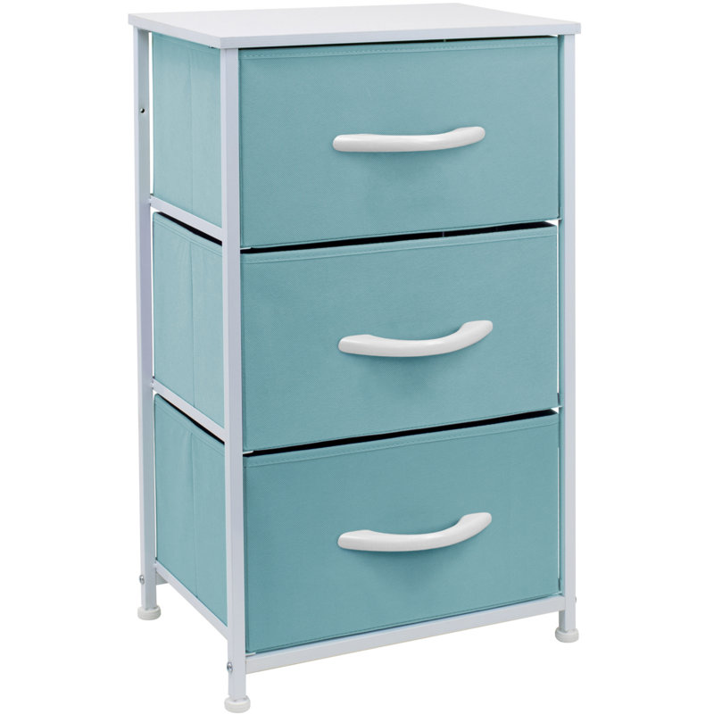Commode 3 tiroirs - Aqua, Aqua / blanc