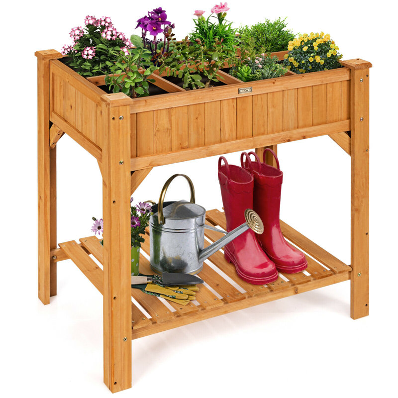 Boîte à fleurs en bois avec treillis Ashok