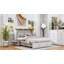 Grand lit escamotable avec tiroirs, armoire grand lit escamotable avec station de charge, matelas inclus, blanc