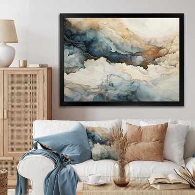 «Blue and White Marble River», art mural abstrait en marbre