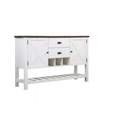 Brown And White 2-Drawer Server