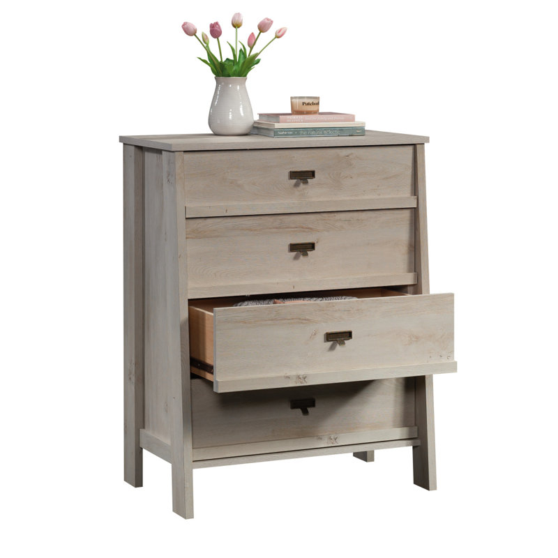 Commode 4 tiroirs, finition grise