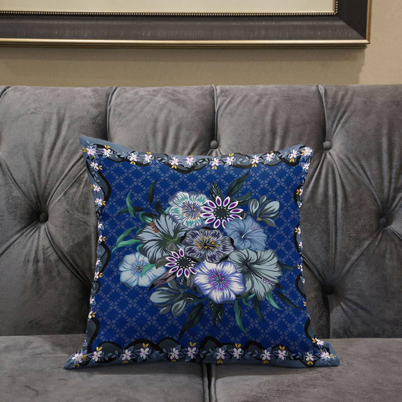 Coussin 18 x 18, Bleu / gris