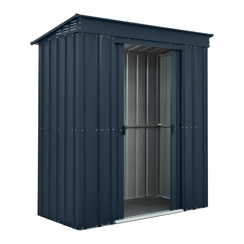 Globel 6 X 3 Pent Grey Metal Shed, Grey