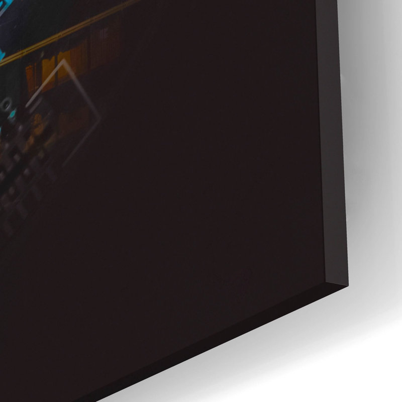 Art mural en verre acrylique «Crypto Power», 24 po x 24 po, H 12 po x l 12 po x P 0,13 po