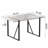 55 " modern rural industrial rectangular MDF white dining table, suitable for 4-6 people, equipped with black rectangular metal legs, used for home & kitchen-1094113451