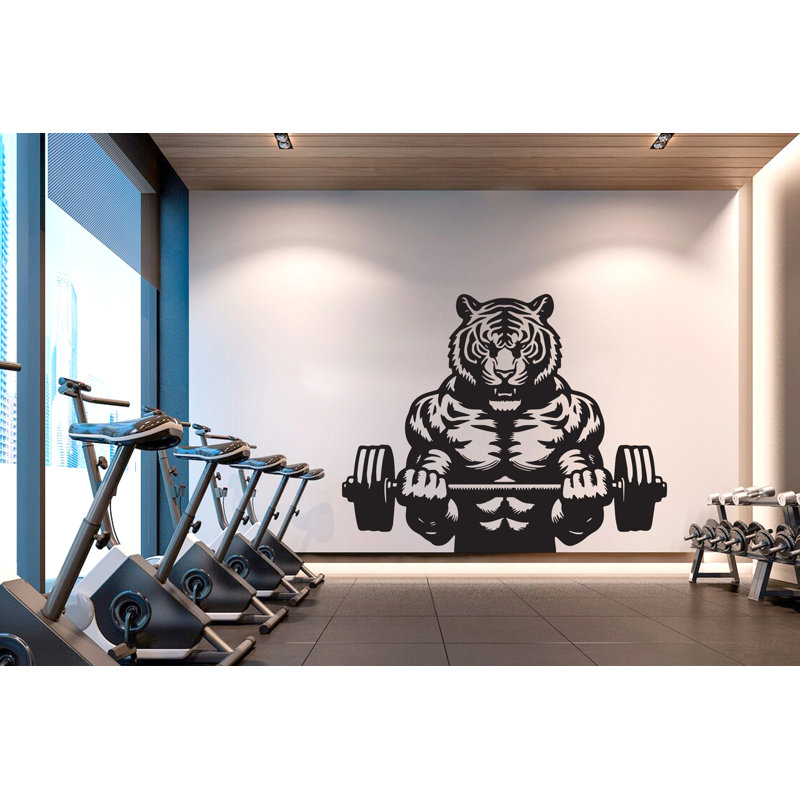 Autocollant mural tigre, gym, décorations murales, art animalier, autocollants muraux, animaux sauvages, Bourgogne