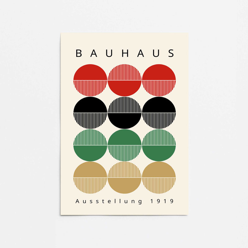 Cercles de Bauhaus rétro, H 36 po x l 24 po, Papier