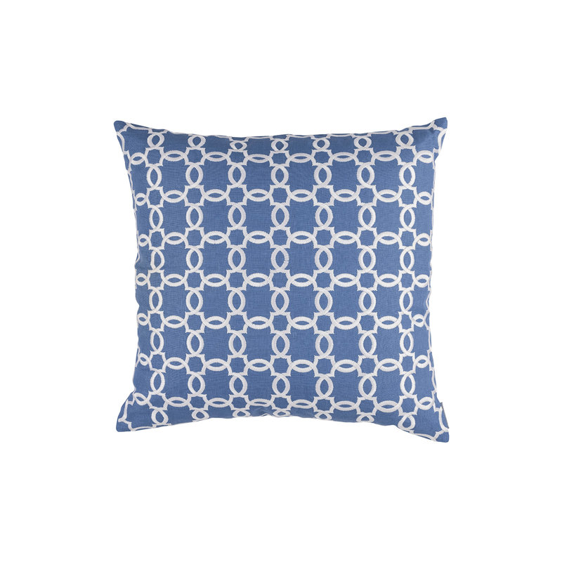 Housse de coussin carré Lynx, Azur / blanc
